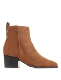 Jones Bootmaker Suede Chelsea Block Heel Ankle Boots
