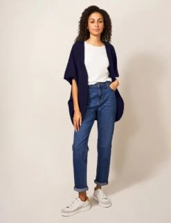 WHITE STUFF Cotton Rich V-Neck Relaxed Cardigan