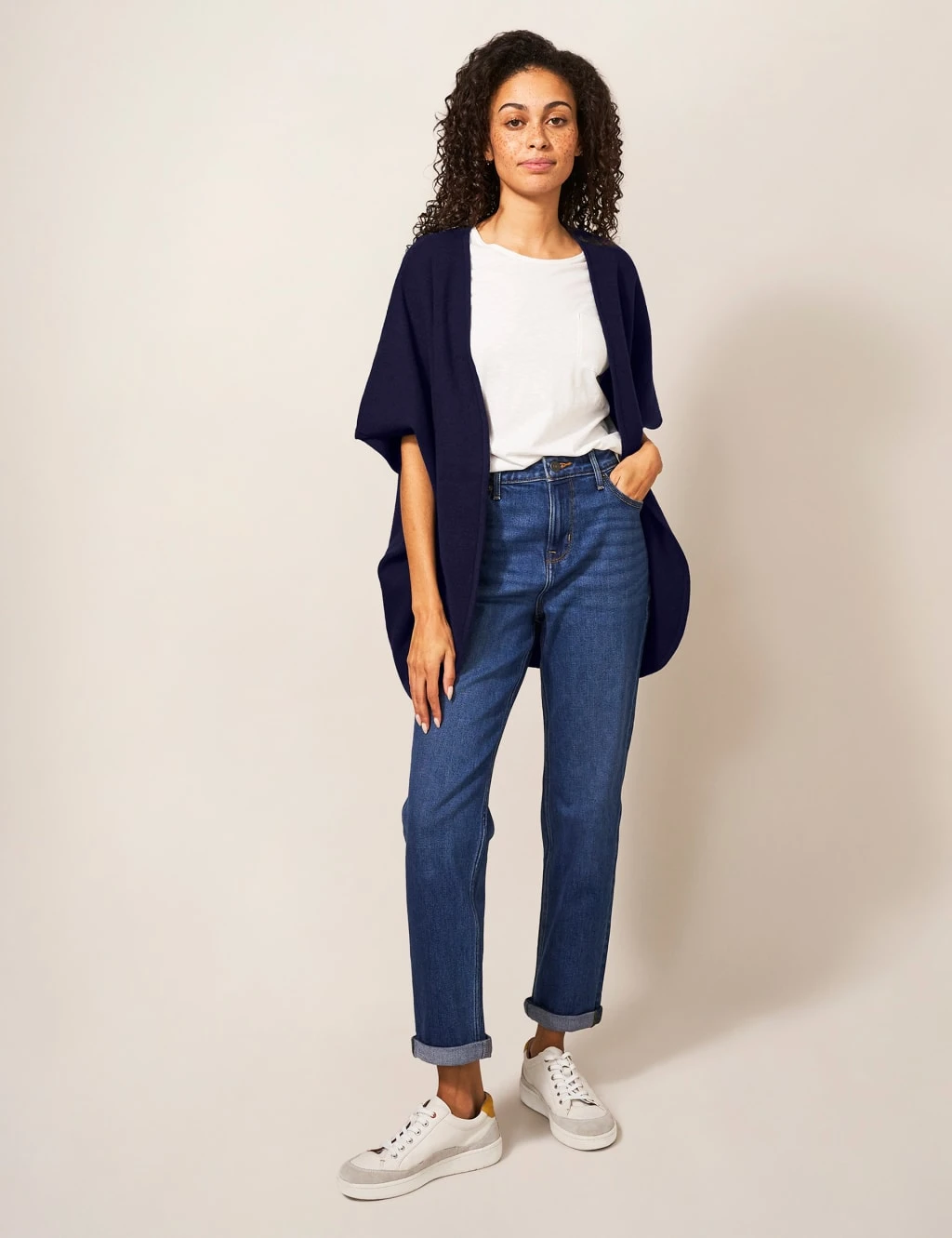 WHITE STUFF Cotton Rich V-Neck Relaxed Cardigan 1 WHITE STUFF Cotton Rich V-Neck Relaxed Cardigan