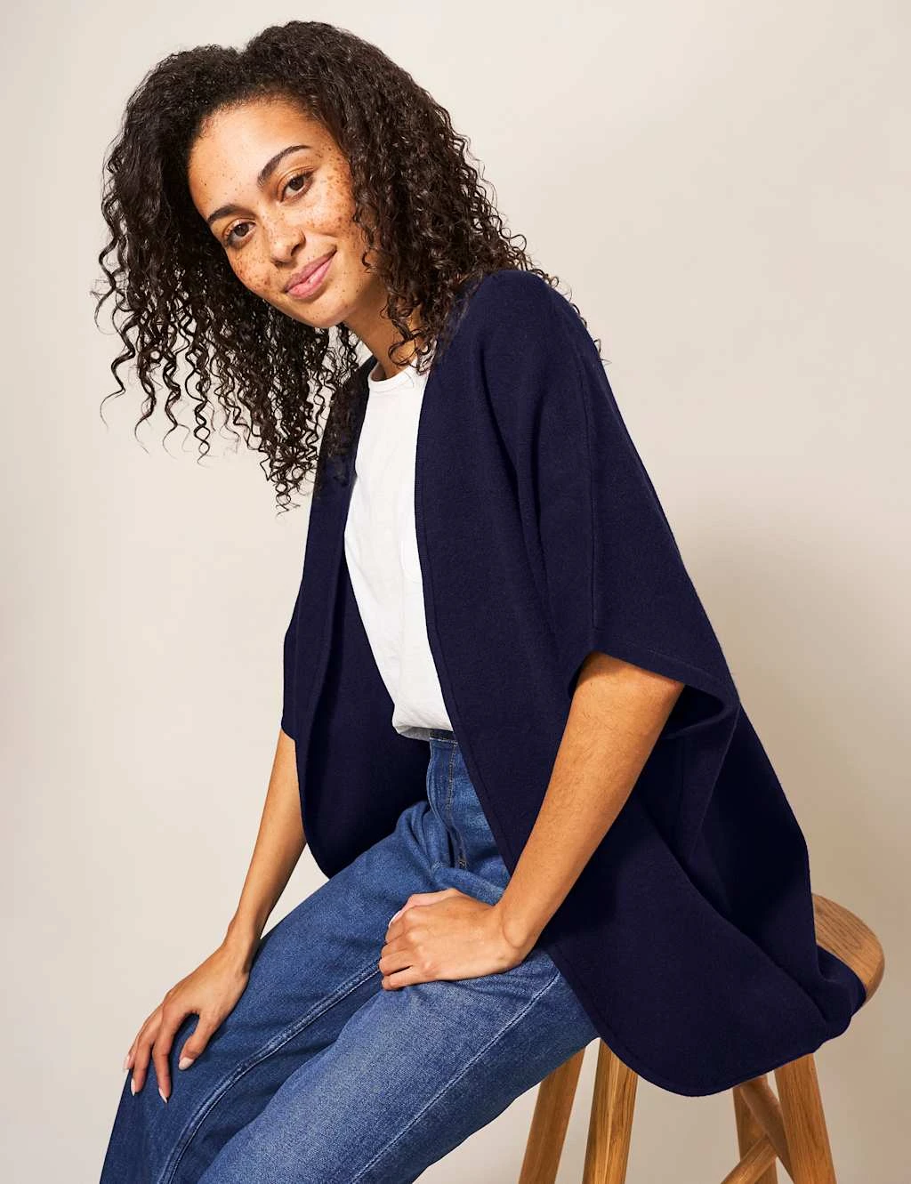 WHITE STUFF Cotton Rich V-Neck Relaxed Cardigan 4 WHITE STUFF Cotton Rich V-Neck Relaxed Cardigan - Image 4