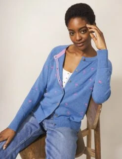 WHITE STUFF Pure Cotton Embroidered Cardigan -Cyberjammies Store SD 10 T83 4057W E4 X EC 2