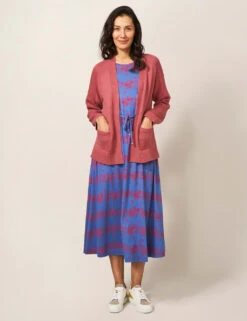 WHITE STUFF Cotton Rich Knitted Edge To Edge Cardigan