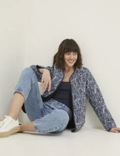 Pure Cotton Floral Quilted Jacket