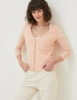 Pure Cotton V-Neck Button Front Cardigan