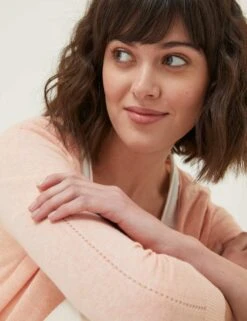 Pure Cotton V-Neck Button Front Cardigan -Cyberjammies Store SD 10 T83 5098W A0 X EC 2