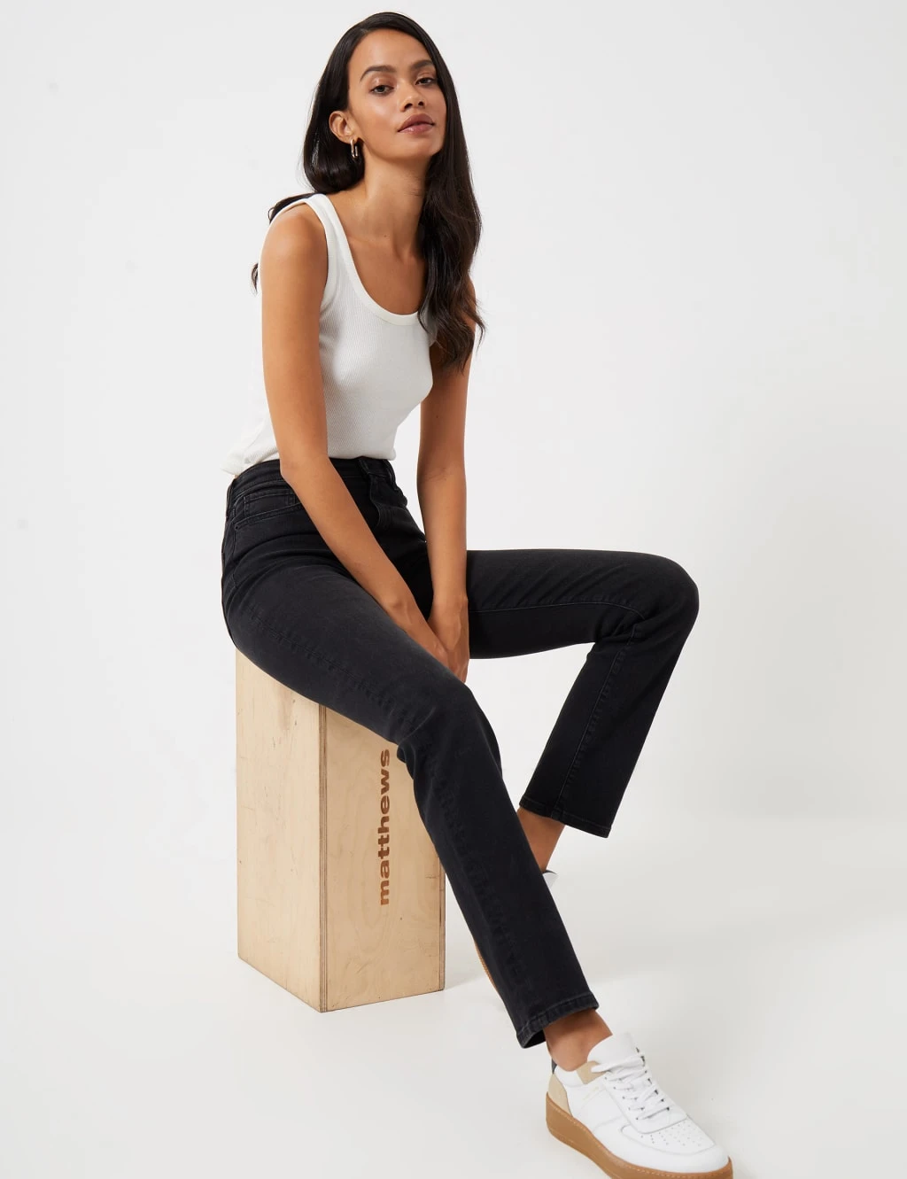 French Connection High Waisted Slim Straight Leg Jeans 1 French Connection High Waisted Slim Straight Leg Jeans