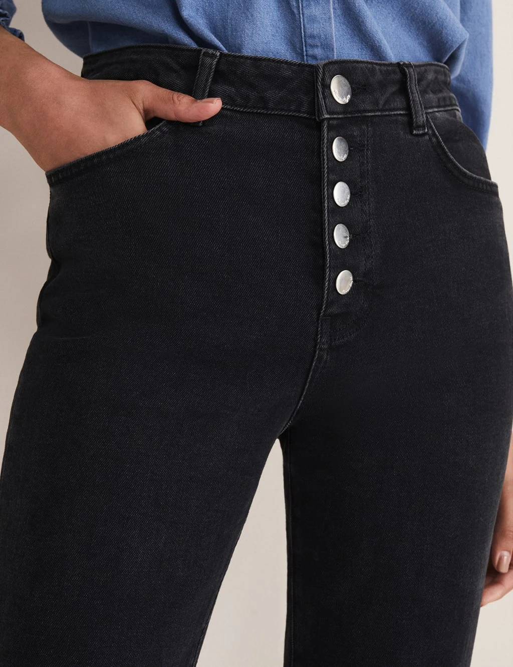 Button Front Straight Leg Jeans 5 Button Front Straight Leg Jeans - Image 5