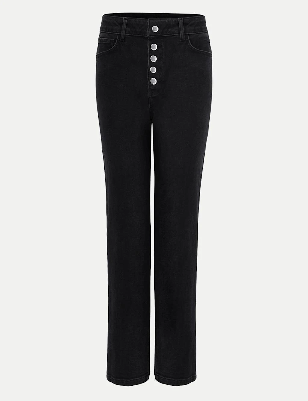 Button Front Straight Leg Jeans 2 Button Front Straight Leg Jeans - Image 2