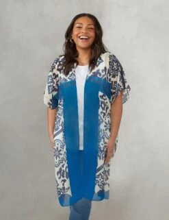 Printed Lightweight Relaxed Longline Kimono