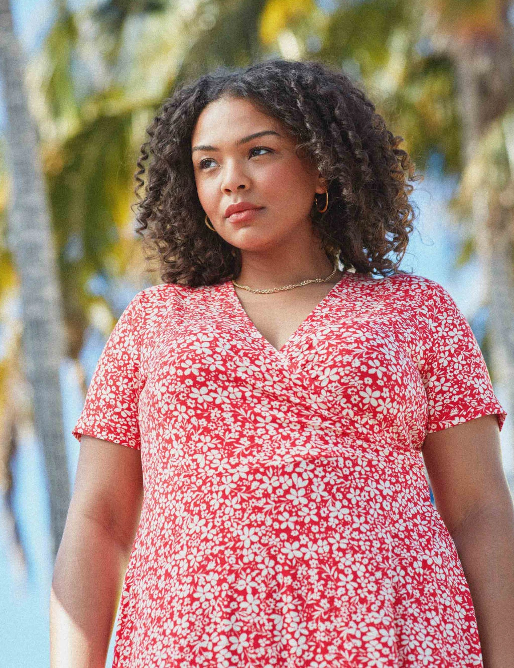 Jersey Ditsy Floral V-Neck Midi Wrap Dress 1 Jersey Ditsy Floral V-Neck Midi Wrap Dress