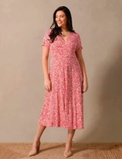 Jersey Ditsy Floral V-Neck Midi Wrap Dress 9 Jersey Ditsy Floral V-Neck Midi Wrap Dress -Cyberjammies Store SD 10 T83 5610W B4 X EC 2
