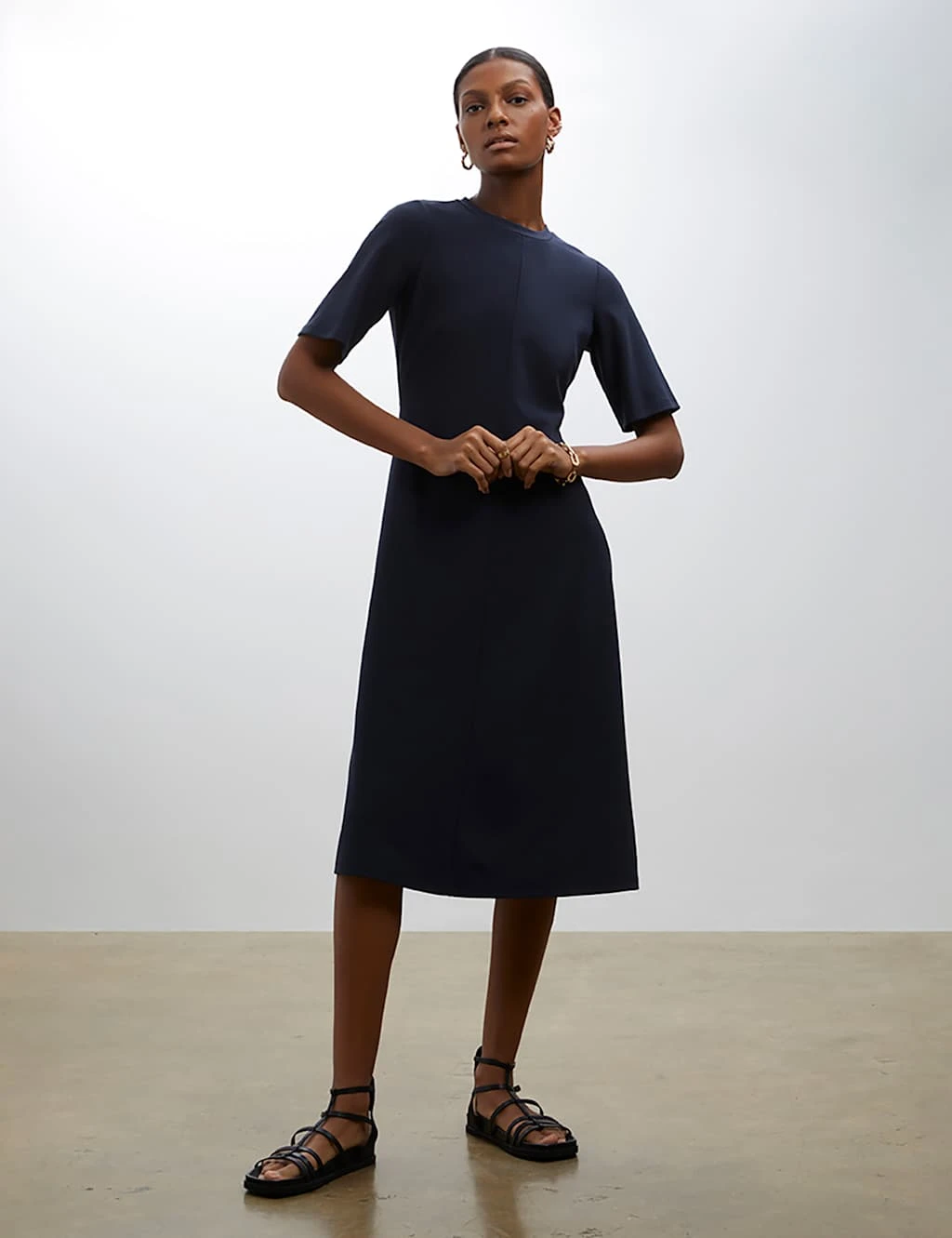 Round Neck Midi Swing Dress 4 Round Neck Midi Swing Dress - Image 4