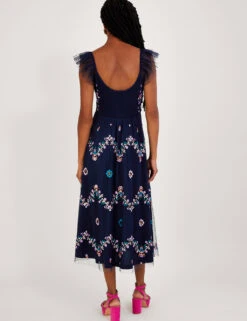 MONSOON Embroidered Midi Tiered Dress -Cyberjammies Store SD 10 T83 5772W F4 X EC 1