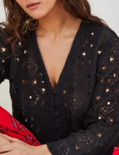 MONSOON Pure Cotton V-Neck Cropped Cardigan -Cyberjammies Store SD 10 T83 5795W Y0 X EC 3