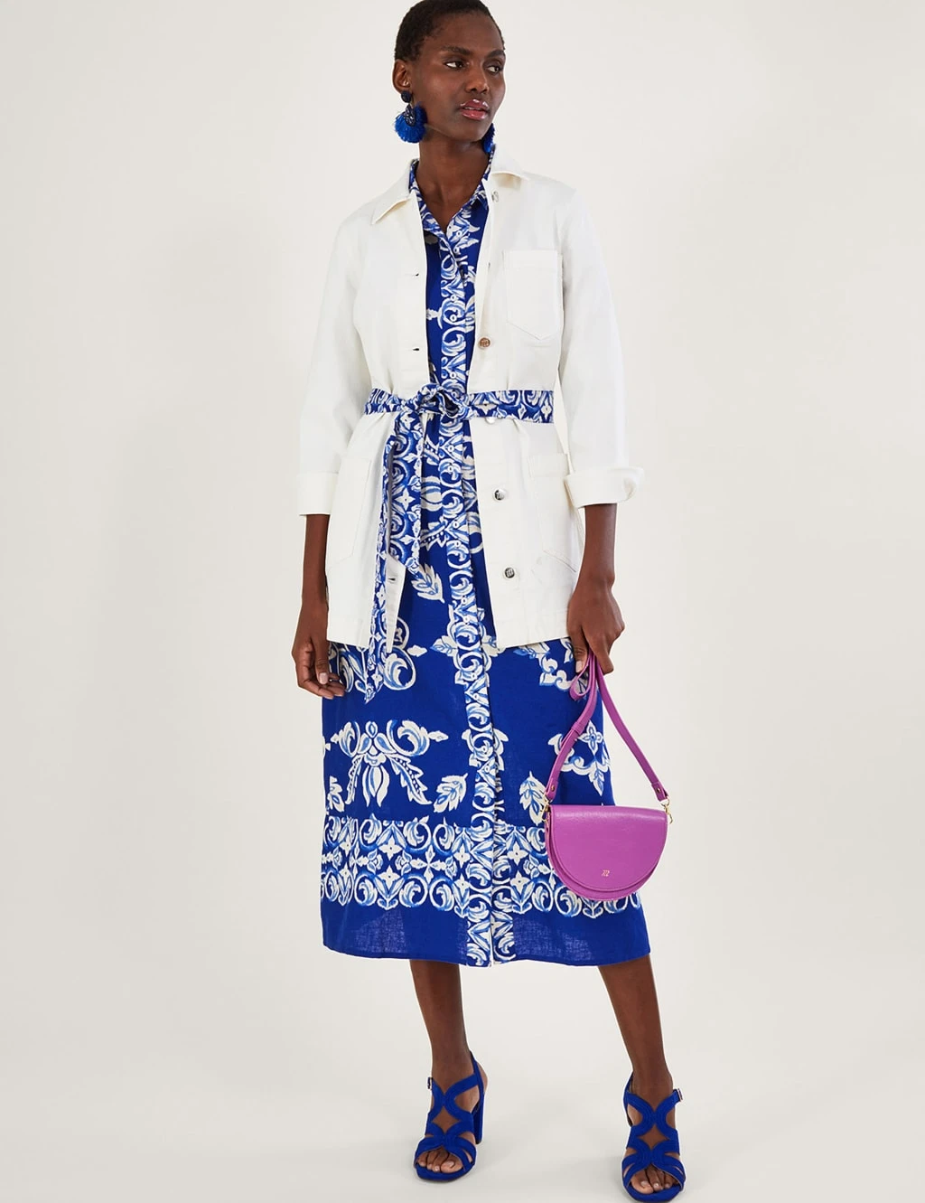 MONSOON Linen Rich Printed Midaxi Shirt Dress 2 MONSOON Linen Rich Printed Midaxi Shirt Dress - Image 2