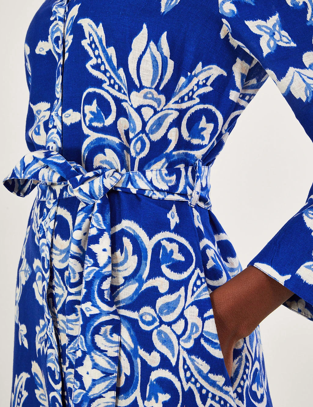 MONSOON Linen Rich Printed Midaxi Shirt Dress 4 MONSOON Linen Rich Printed Midaxi Shirt Dress - Image 4