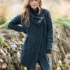 Celtic & Co. Pure Wool Funnel Neck Longline Coatigan