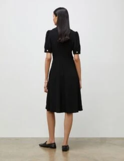 Button Detail Midi Waisted Dress -Cyberjammies Store SD 10 T83 6523W Y0 X EC 3