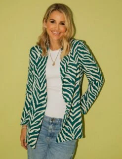 Animal Print Single Breasted Blazer