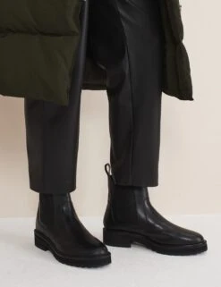 Leather Chelsea Flat Boots