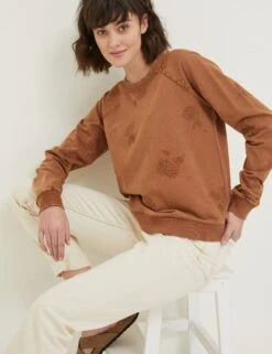 Pure Cotton Embroidered Sweatshirt