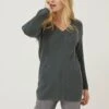 Pure Cotton V-Neck Longline Jumper