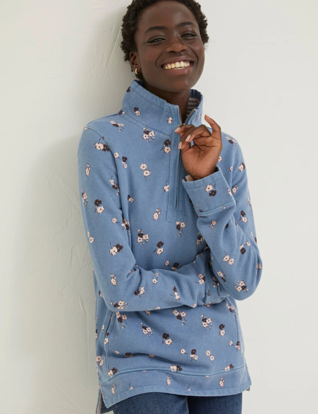 Pure Cotton Printed Funnel Neck Sweatshirt 2 Pure Cotton Printed Funnel Neck Sweatshirt - Image 2