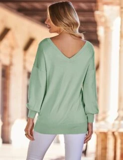 V-Neck Blouson Sleeve Relaxed Jumper -Cyberjammies Store SD 10 T83 7005S J0 X EC 3