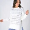 Pure Cotton Textured Split Hem Jumper