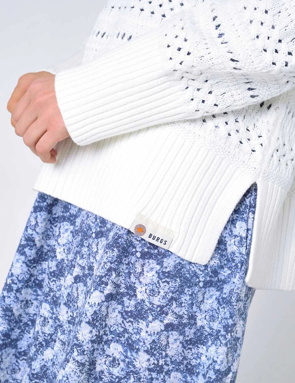 Pure Cotton Textured Split Hem Jumper 5 Pure Cotton Textured Split Hem Jumper - Image 5