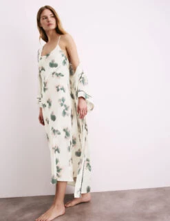 Satin Floral Long Chemise -Cyberjammies Store Satin Floral Long Chemise 3