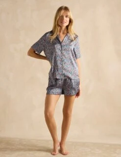 Joules Satin Floral Shortie Set