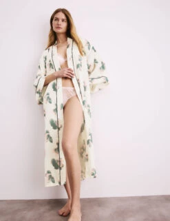 Satin Floral Wide Sleeve Wrap 19 Satin Floral Wide Sleeve Wrap -Cyberjammies Store Satin Floral Wide Sleeve Wrap 4