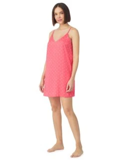 DKNY Satin Geometric Strappy Short Chemise -Cyberjammies Store Satin Geometric Strappy Short Chemise 2