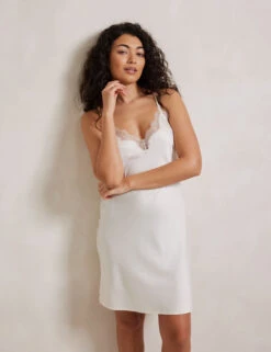 Satin Lace Trim Chemise -Cyberjammies Store Satin Lace Trim Chemise 3