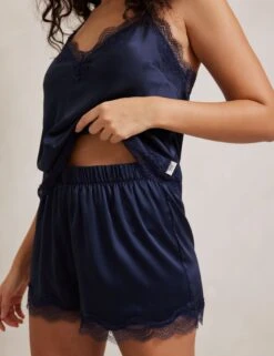 Satin Lace Trim Shortie Set -Cyberjammies Store Satin Lace Trim Shortie Set 3