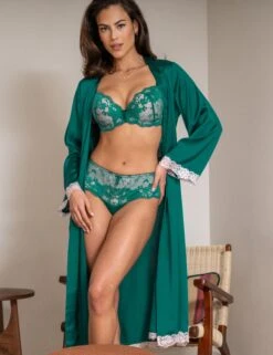 Pour Moi Satin & Lace Wide Sleeve Robe