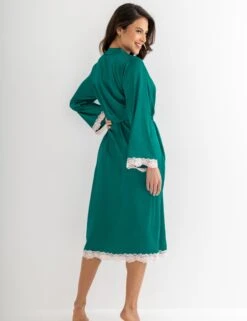 Pour Moi Satin & Lace Wide Sleeve Robe -Cyberjammies Store Satin Lace Wide Sleeve Robe 3