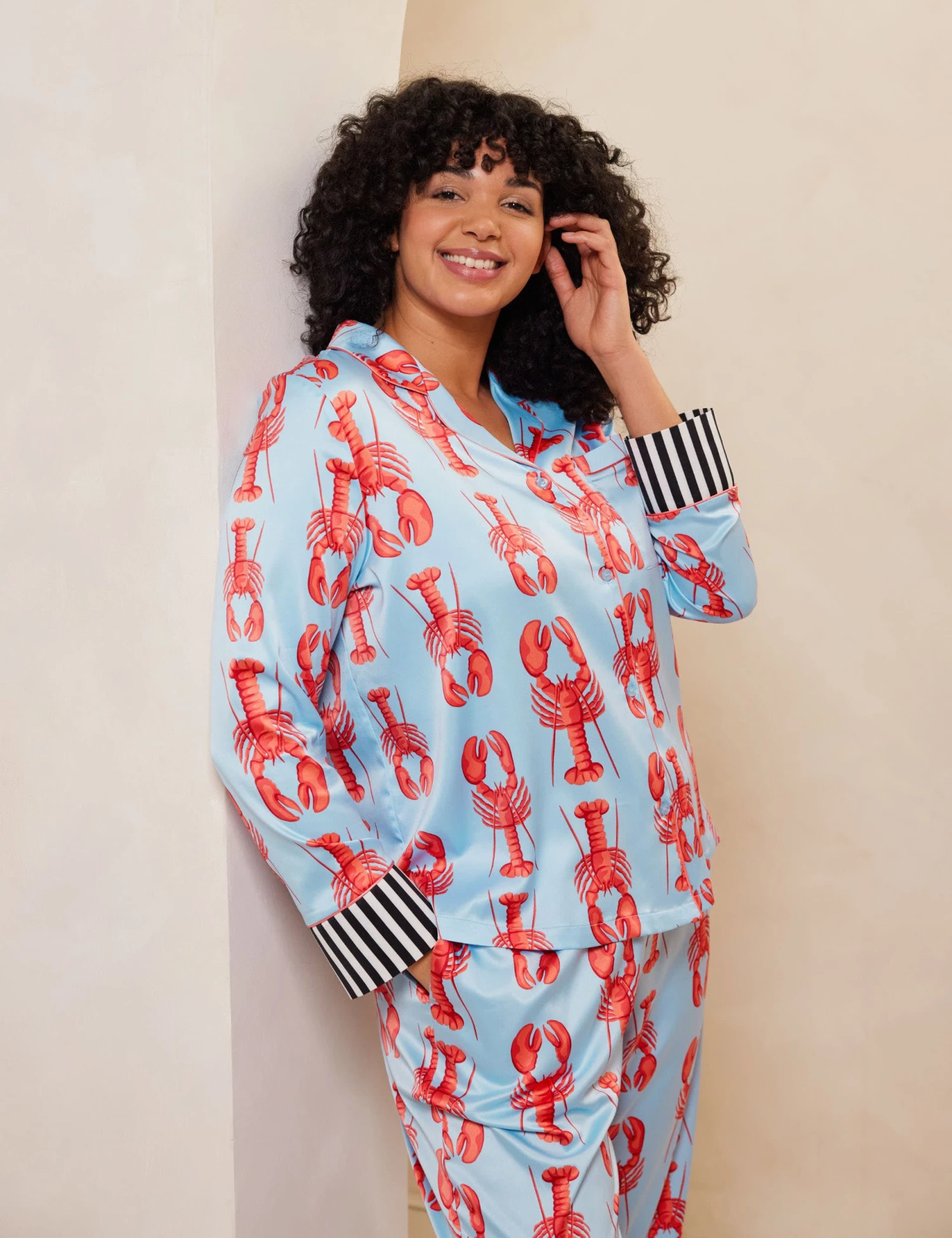 Satin Lobster Print Pyjama Set 8 Satin Lobster Print Pyjama Set - Image 8