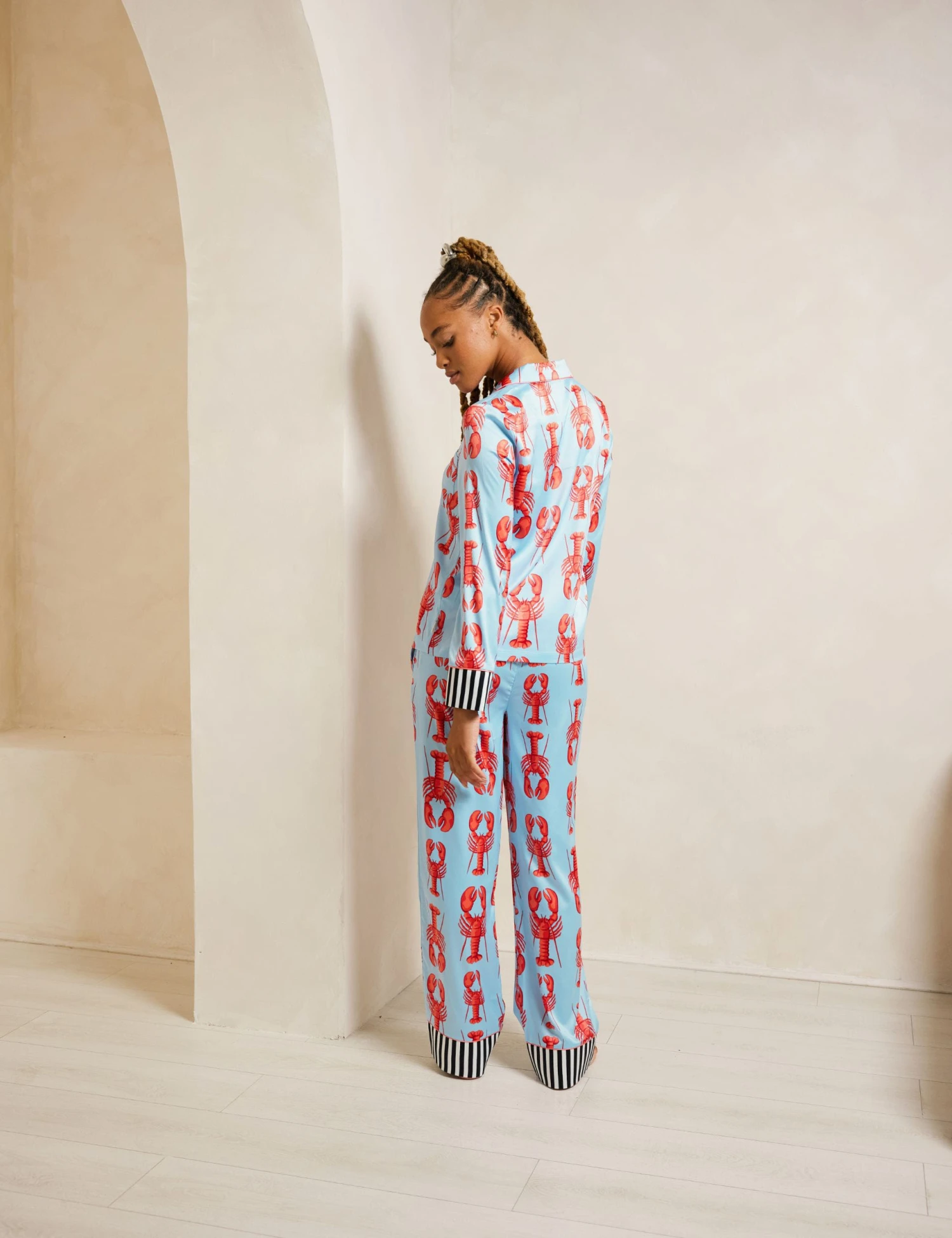 Satin Lobster Print Pyjama Set 10 Satin Lobster Print Pyjama Set - Image 10