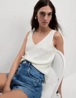 Sequin Textured V-Neck Knitted Vest -Cyberjammies Store Sequin Textured V Neck Knitted Vest 5