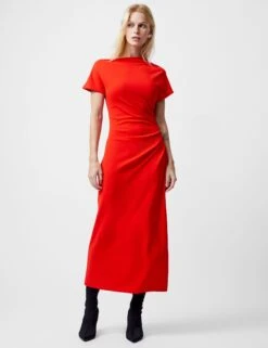 French Connection Slash Neck Midi Column Dress