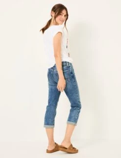 Slim Fit Turn Up Cropped Jeans -Cyberjammies Store Slim Fit Turn Up Cropped Jeans 2