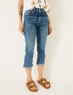 Slim Fit Turn Up Cropped Jeans -Cyberjammies Store Slim Fit Turn Up Cropped Jeans 3