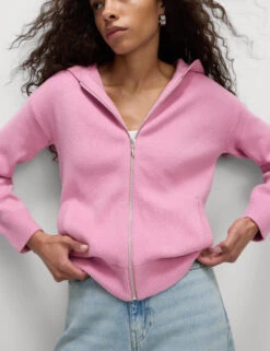 Soft Touch Knitted Zip Up Hoodie