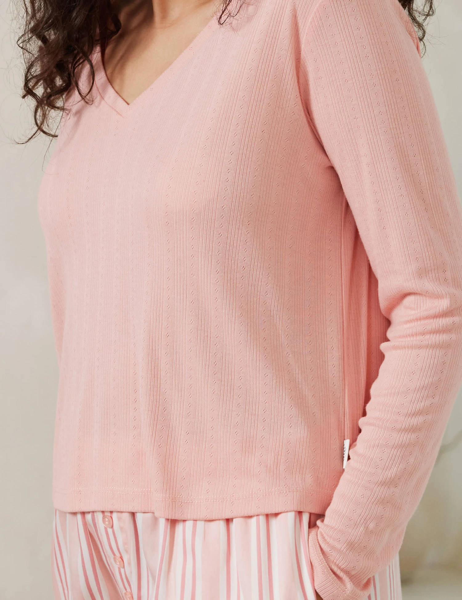 Striped V-Neck Boxer Shortie Set 3 Striped V-Neck Boxer Shortie Set - Image 3