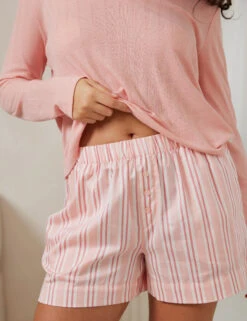 Striped V-Neck Boxer Shortie Set 14 Striped V-Neck Boxer Shortie Set -Cyberjammies Store Striped V Neck Boxer Shortie Set 4