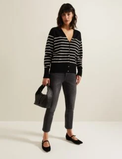 Striped V-Neck Cardigan -Cyberjammies Store Striped V Neck Cardigan 3