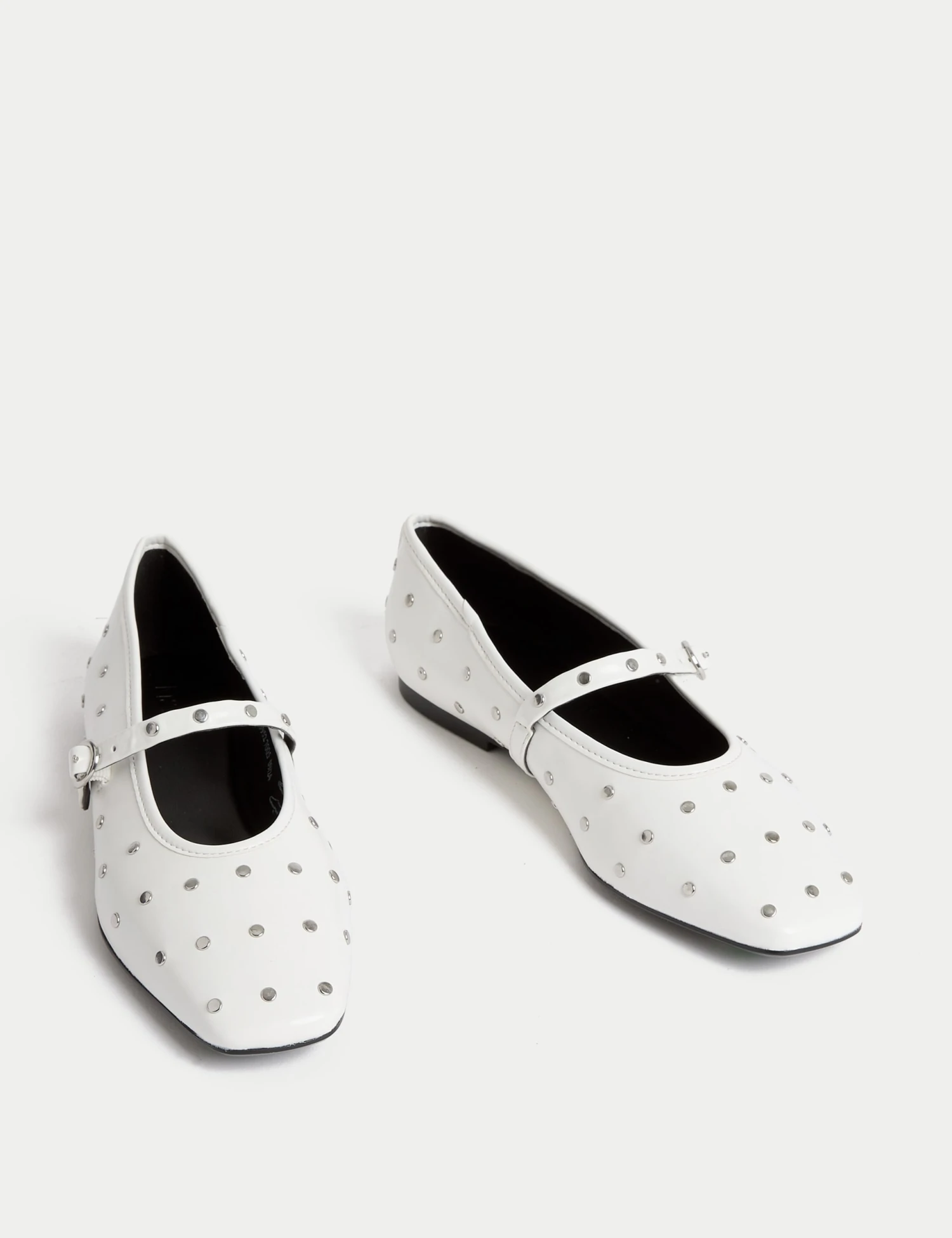 Studded Buckle Flat Ballet Pumps 2 Studded Buckle Flat Ballet Pumps - Image 2