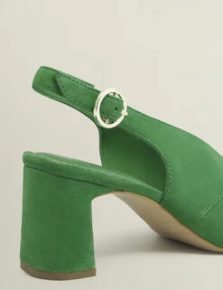 Suede Block Heel Slingback Open Toe Sandals -Cyberjammies Store Suede Block Heel Slingback Open Toe Sandals 4